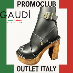 Сандали Gaudì,черни, 100% естествена кожа,ток 12 см, номер 38. Италия